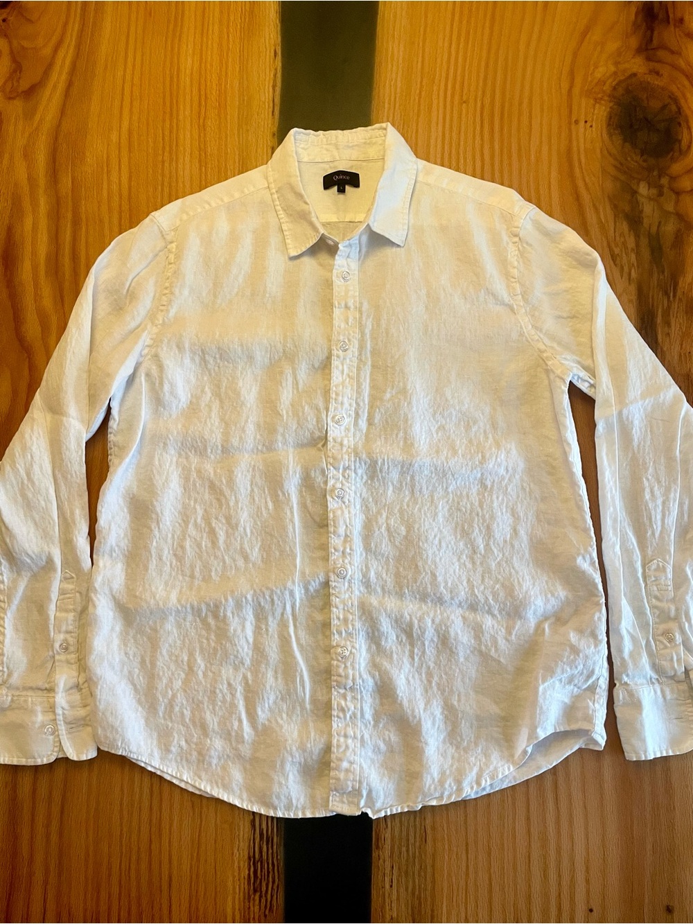 Quince Linen Relaxed Button Shirt White